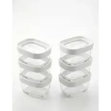 Conjunto 6 potes Herméticos 150 ml Helsim Branco
