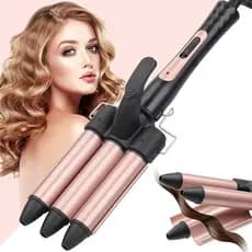 Chapinha Modelador Cabelo Cerâmica Tri-onda Ondulador Bivolt Modelador De Ondas de Cachos 210°C