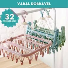 Varal Roupa Intima Dobrável Multiuso Com 32 Prendedores Calcinha Cueca Sutiã E Meias Organizador De Roupas