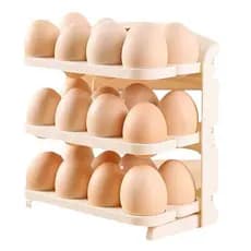 Organizador Suporte Para Ovos Com 3 Andares Dobrável e Portatíl Contendo 24 Ovos / ORGANIZADOR DE OVOS PARA GELADEIRA