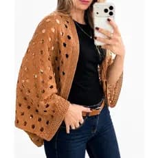 CAPA KIMONO FURAO INVERNO TRICOT ELEGANTE ÚNICO - PLUS SIZE