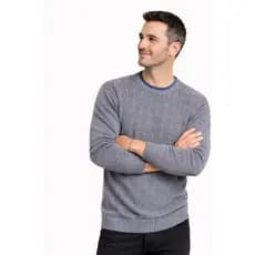 Suéter Masculino Tricô Xadrez com Modelagem Moderna