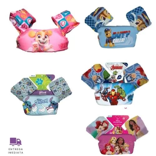 Boia Colete Flutuante De Natação Patrulha Canina Piscina Para Crianças Sky Stitch Princesas
