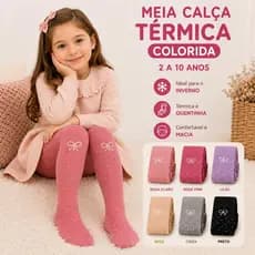 Meia Calça Infantil Colorida Inverno Grossa 2 a 10 Anos