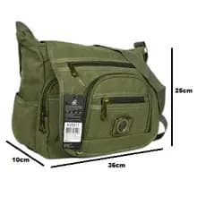 Bolsa Carteiro lona transversal grande Kv5517 reforçada unissex