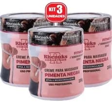 Kit 3 Gel Massageador Pimenta Negra 200g - Reduz Medidas, Estrias e Celulites