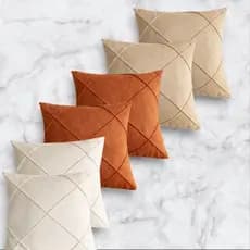 6 Capas de Almofadas Suede drapeada 45x45cm