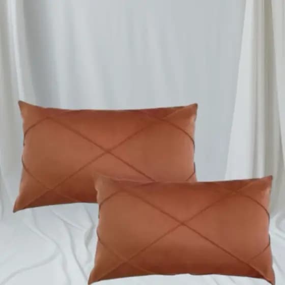 2  Capas de Almofadas Baguete Drapeada 50x30 Com enchimento de silicone