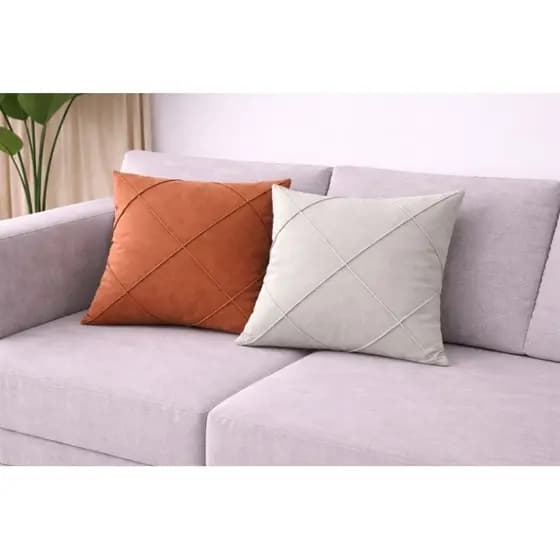 2 Capas de Almofadas 60x60  de Suede Drapeada Extra Grande