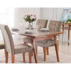Toalha de Mesa Cristal Transparente Durável e Impermeável Toalha Plástica em PVC Vários Tamanhos