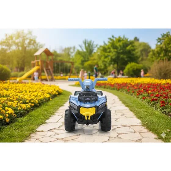 Mini Quadriciclo Elétrico Infantil 6V Azul Farol LED Veículo Criança Seguro Achadinhos