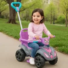Quadriciclo Infantil Aranha Menina Andador Bicicleta Carrinho Cestinha Achadinhos Achadinhos