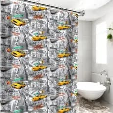Cortina Box Banheiro Impermeável Divisória Ganchos Pendurar Banho Decoração Casa Achadinhos