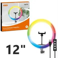 KIT DE ILUMINAÇÃO FOTOGRÁFICA PARA SMARTPHONE RING LIGHT OBERON OR-PL12R