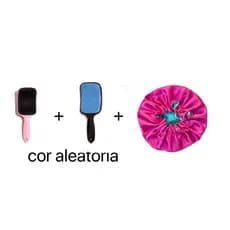 Dois Escova de cabelo + Um Touca Dupla/Escova Mágica /Escova  Polvo /Escova limpeza / Escova raquete