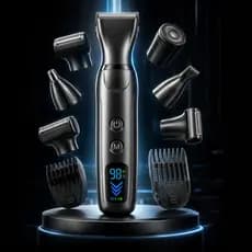 Aparador Elétrico 6 Em 1 Masculino Máquina De Barbear Rosto Barba Corpo Nariz Grooming Premium Precisão Digital Sem Fio