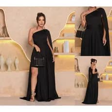 Vestido Feminino Longo com Capa Festa Casamento Madrinhas Formatura