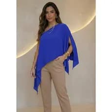 Blusa Capa feminina  estilosa varias formas de usar moda influencer