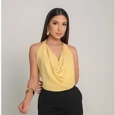 Cropped Feminino Gola Boba Dunas Fresquinha Regata Lisa Basica Frente Unica Moda Blogueira