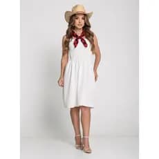 Vestido Feminino Curto com Alça Liso Tecido Duna Liso Verão Casual