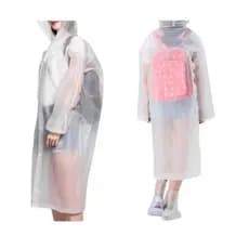 1/2 capa chuva com Gabardina grossa e comprida transparente reforçada reutilizável