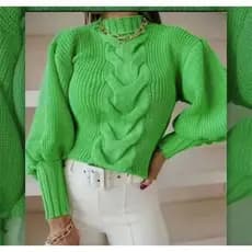 Blusa Sueter Em Trico Com Trancas Na Moda Mangas Longe Moda Blogueira
