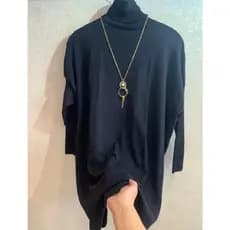 PLUS SIZE PONCHO DE TRICO MODAL GOLA ALTA FEMININA