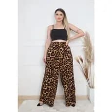 Calça  Pantalona Cós Alto  Feminina