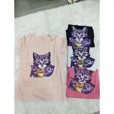 camiseta tshirt feminina manga curta careca sempre com estampa GATO