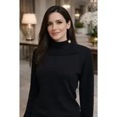 Tricot Manga Comprida Cacharrel Blusa de Frio com elastano