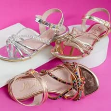 Sandália Antiderrapante Infantil Menina Brilho Strass Confortável Delicada Macia Moda Promoção