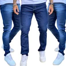 Kit 3 Calças Jeans Masculina Skinny Com Lycra Elastano Estica NF Original