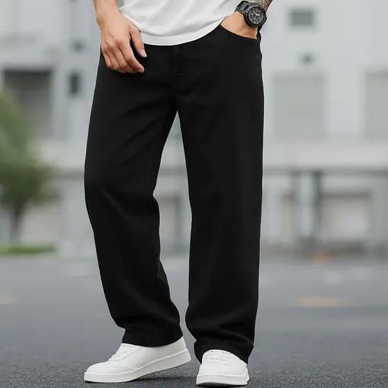 Calças Jeans Boca Larga Balão Reta Sk8 Masculina Estilosa Moda Skate Blogueiros Calça