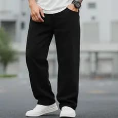 Calças Jeans Boca Larga Balão Reta Sk8 Masculina Estilosa Moda Skate Blogueiros Calça