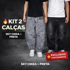 Kit C / 2 Calças Balão 100% Original Jeans Dazzlig SK8 Moda 2025 Tendência Streetwear Envio Imediato