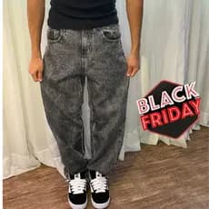 Calça Balão Estornada Cinza Premium – Edição Limitada Streetwear Jeans Largo Do 36 ao 48