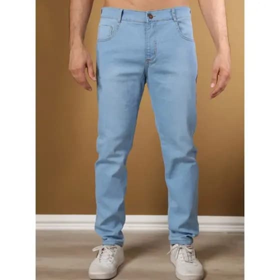 Calças Jeans Masculina Elastano Premium - Preta, Clara e Média