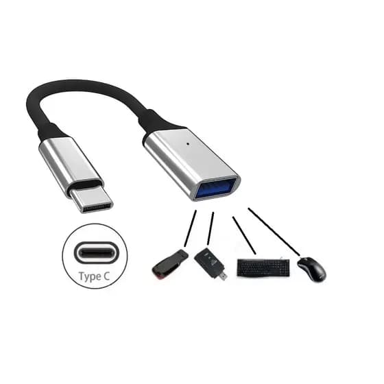 Cabo Adaptador OTG USB para Tipo C Mouse Teclado Pendrive 3.0 Produto Em Alumínio