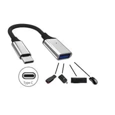 Cabo Adaptador OTG USB para Tipo C Mouse Teclado Pendrive 3.0 Produto Em Alumínio
