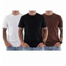 Kit 3 camiseta Camiseta casual lisas camiseta masculina camiseta branca camiseta colorida