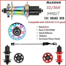 HASSNS Pro 7 36h Rolamento Do Cubo Traseiro 36Holes Freehub MTB Bicicleta Quatro Palin 32H Hub Para 7-12 Speed Noisy Cube 6 Pawl Hubs