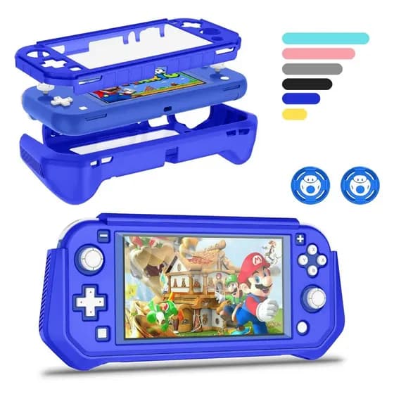 Capa Protetora Switch Lite Para Nintendo , Com TPU Removível + Protetor De Tela De PC Integrado E 2 Tampas De Aperto De