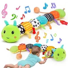 Brinquedo Sensorial Do Bebê 0-6 Meses Música Animal Pelúcia Lagarta Para Infantil 0-3 Tempo De Barriga