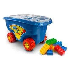 Carrinho Com Blocos Para Montar Brinquedo Infantil Educativo 48 Blocos