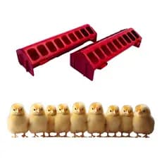 Comedouro Calha 30cm Encaixável Para Aves Galinhas Frangos Vermelho