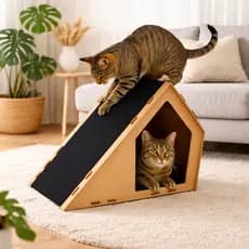 Casa Gato Casinha Toca Rampa Arranhador Caminha Pet Luxo