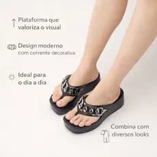 Chinelo Tamanco Eva Nuvem Blogueira com Corrente Feminino ortopédico Plataforma