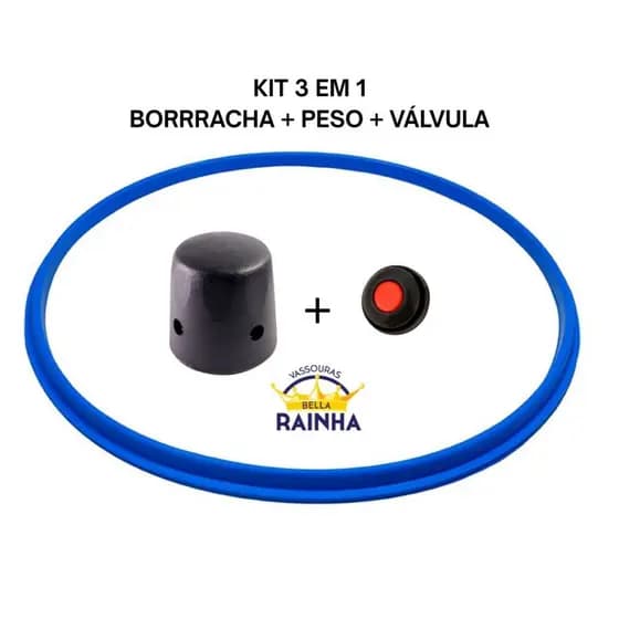 Kit Completo Para Panela de Pressão Borracha Silicone 4,5 l + Peso do Pino + Válvula de Segurança