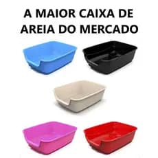 Caixa de Areia Gatos Grande 62x50x20 Furba Jumbox Pet Injet Envio Rápido