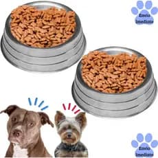 Kit Comedouro/Bebedouro de Aluminio Pesado Antiderrapante Para Caes e Gatos Envio Imediato